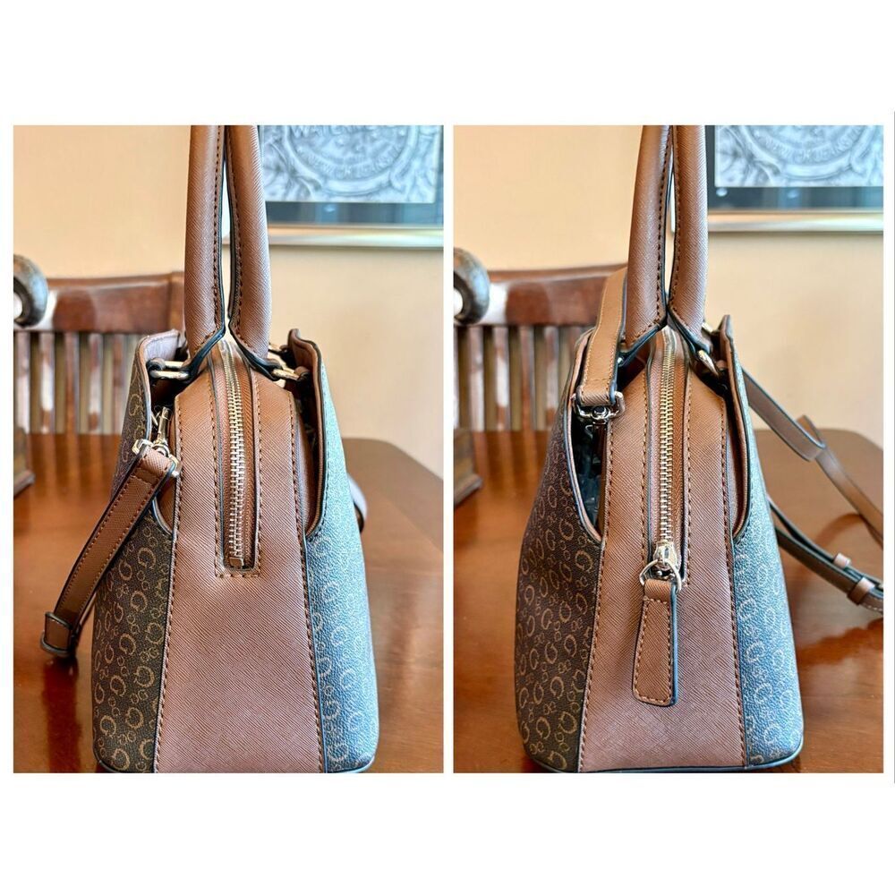 GUESS - Dome Crossbody/Satchel in Cafe Mocha Faux Leather/BONUS Matching Wallet - Picture 8 of 15